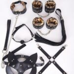 Deri Harness Leopar Set