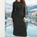Desire Closet Desenli Uzun Kollu Elbise