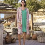 Desire Closet Etnik Deseni Ve Dantelli Sabahlık Takımı