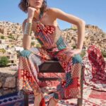 Desire Closet Etnik Desenli Saten Tulum