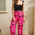 Desire Closet Kalın Askılı Viskon Çiçek Desenli Sırt Aksesuarlı Yazlık Dantel Detaylı Pijama