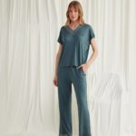 Desire Closet Kısa Kollu V Yakalı Dantelli Pijama Takımı