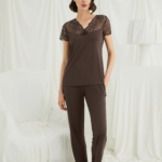 Desire Closet Kısa Kollu Ve Dantelli V Yaka Pijama Takımı