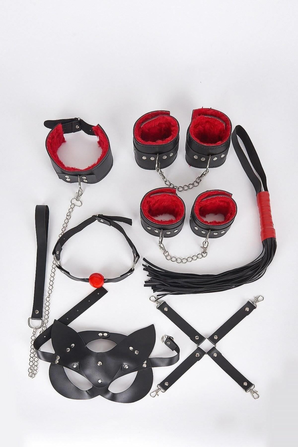 Maske_Kol-Ayak-Kelepce-Tasma-Kirbac-Agiz-16eb Fantezi Aksesuar Set - Görsel 1