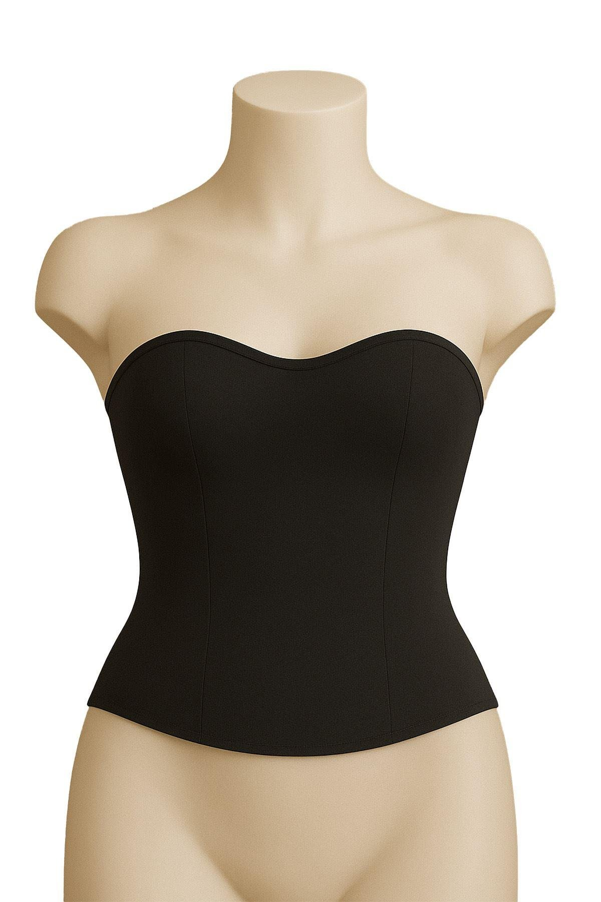 SIYAH-MI-Emay-9155-Terletici-Bustiyer-8750 Desire Closet Siyah Mi Emay 9155 Terletici Korse Büstiyer - Görsel 1
