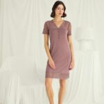 Desire Closet Yakası Kolu Omzu Ve Eteği Dantelli Önü Düğmeli Gecelik