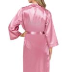 Gül Kurusu Kısa Saten Bride Sabahlık