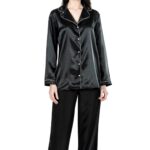 Aria's Closet Siyah İkili Saten Gecelik Pijama Takımı 7647