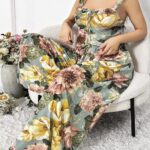 Desire Closet Özel Tasarım Büyük Beden Çiçek Desenli 2'Li Pijama Takımı