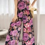 Desire Closet Özel Tasarım Büyük Beden Çiçek Desenli Bol Kesim 2'Li Pijama Takımı