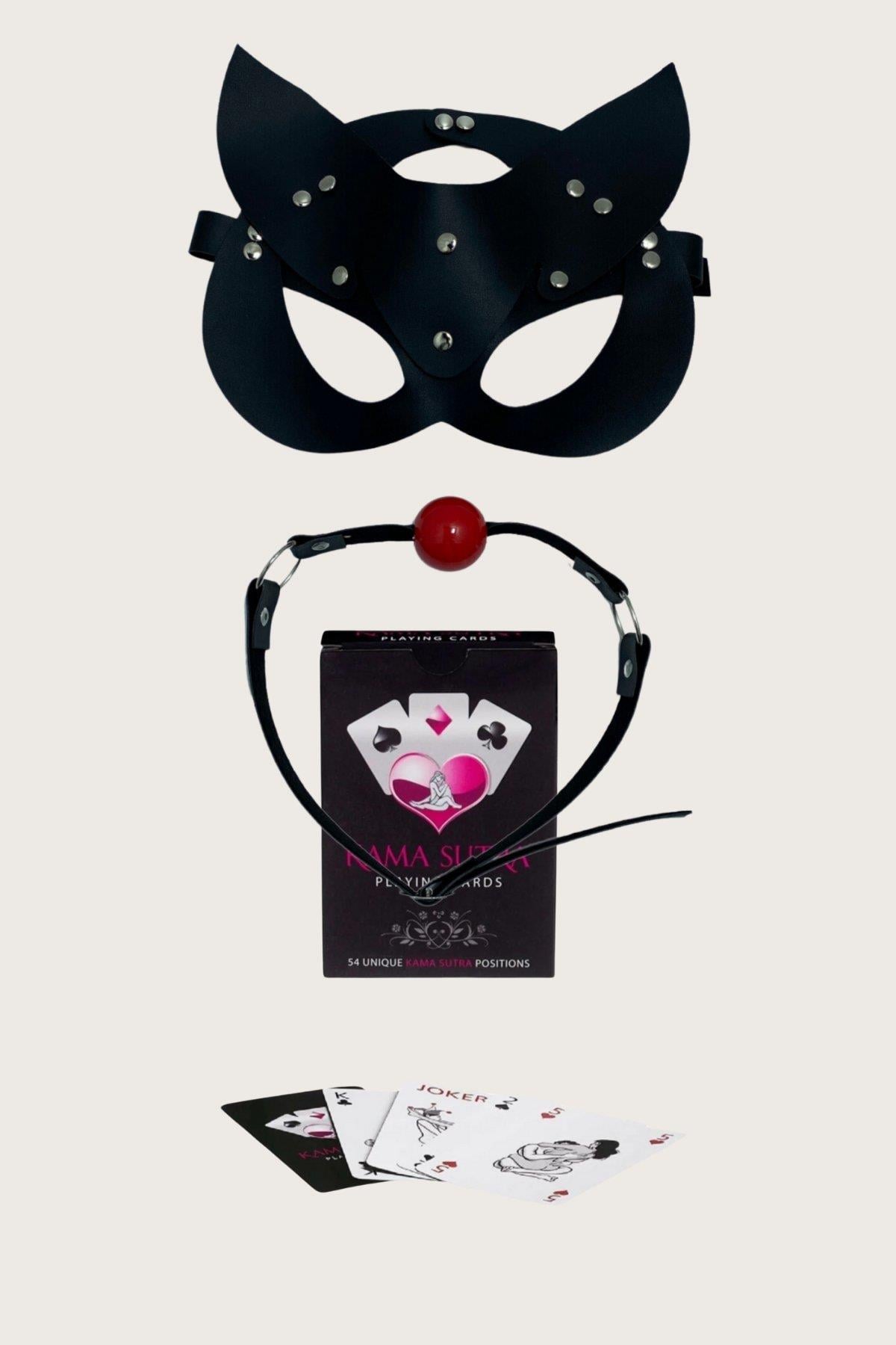 arias-closet-sexy-gorselli-oyun-karti-334241 Sexy Görselli Oyun Kartı Kama Sutra Siyah Ağız Topu Maske Set - Görsel 1