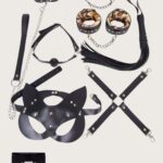 Sexy Görselli Oyun Kartı Kama Sutra 7'li Leopar Harness Set