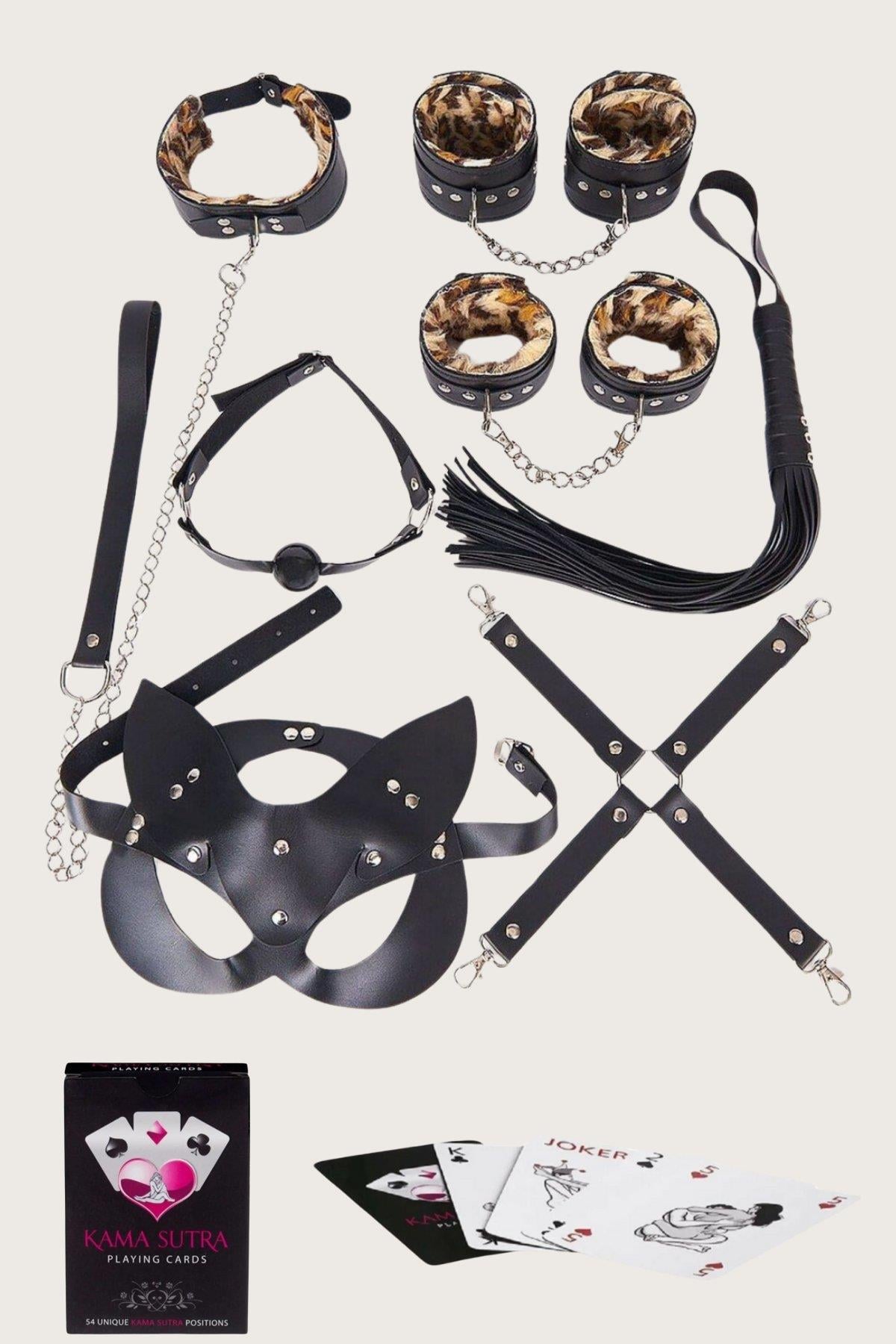 arias-closet-sexy-gorselli-oyun-karti-bb6f-7 Sexy Görselli Oyun Kartı Kama Sutra 7'li Leopar Harness Set - Görsel 1